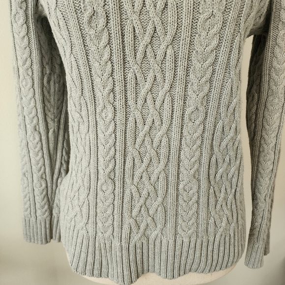 PRIA ladies gray cable knit sweater size M - Picture 3 of 8